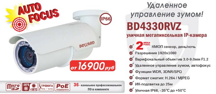 Удаленное управление зумом на IP-камере beward BD4330RVZ